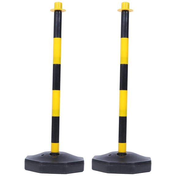 ETEREAUTY 2Pcs Durable Plastic Traffic Cones with Hollow Water Fill Base Warning Columns for Garage