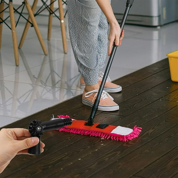 ETEREAUTY 2Pcs Extendable Angled Duster With Threaded Adapters For Window Cleaning Plastic Black