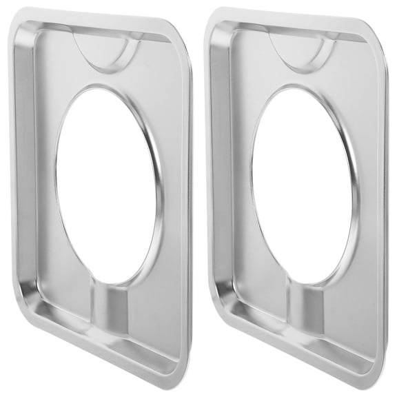 ETEREAUTY 2Pcs Heavy Duty Replacement Drip Pans for Gas Stove High Temperature Resistant Plated Silver
