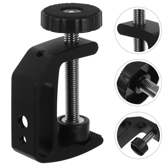 ETEREAUTY 2Pcs Metal Clamp C Clamp Black Aluminum Position Fixing Tool for Home Use