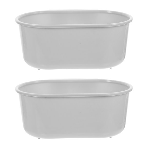 ETEREAUTY 2Pcs Multi Functional Sink Drain Container Grey Sturdy Kitchen Organizer Basket