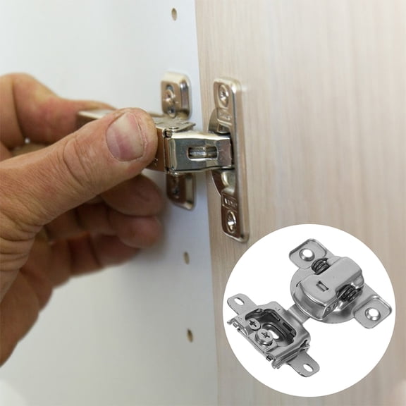ETEREAUTY 2Pcs Plated Silver Invisible Hinges for Electrical Cabinet Doors Soft Closing Noise Reduction