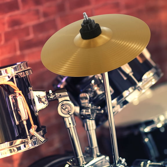 ETEREAUTY 2Pcs Portable Drum Set Crash Cymbals Golden Color for Music Instrument Drum Kits with Easy Handling