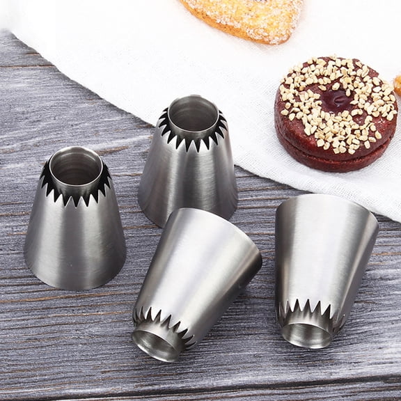 ETEREAUTY 2-Pack Rose Piping Tips Stainless Steel Cake Decorating Tools for and Baking
