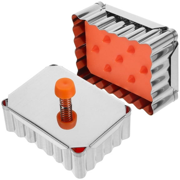 ETEREAUTY Set of 2 Stainless Steel Square Cake Molds Push-Type Bakeware for Baking Jelly, Pudding, Bread and More