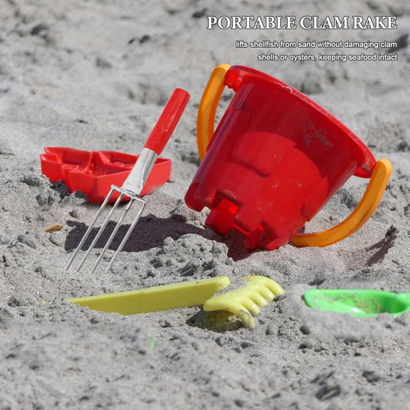 ETEREAUTY 2Pcs Plated Silver Portable Clam Rake with Four Prong Design Lightweight Seafood Harvesting Tool for Beach