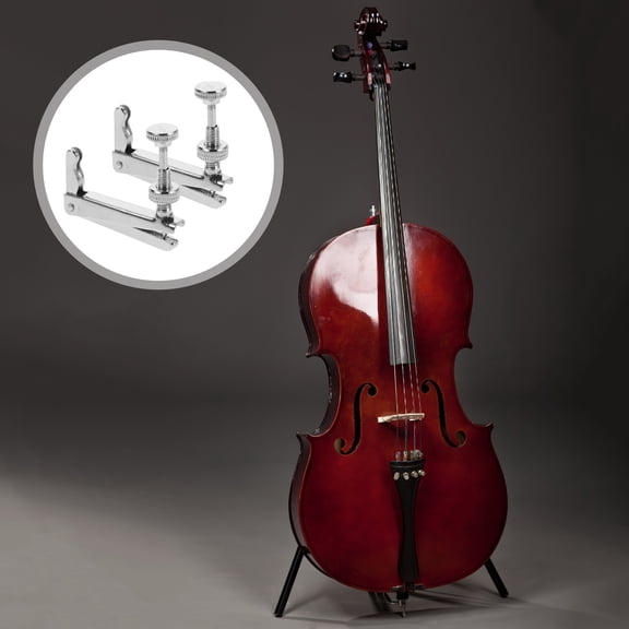 ETEREAUTY 2Pcs Stainless Steel Universal Cello Tuner Silver Precision Pitch Adjuster with String Tightening
