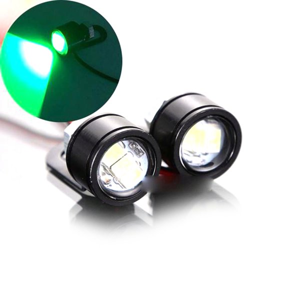 ETEREAUTY 2Pcs Super Bright Car Styling Interior Design Light Motocycle Mirror Lamp Blinker (Green)