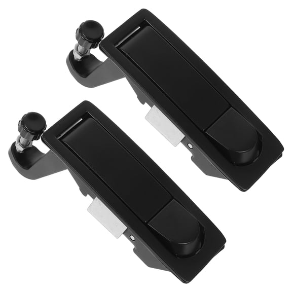 ETEREAUTY 2Pcs Trigger Latch Lock Black Zinc Alloy for Electrical Distribution Cabinet Secure Closure