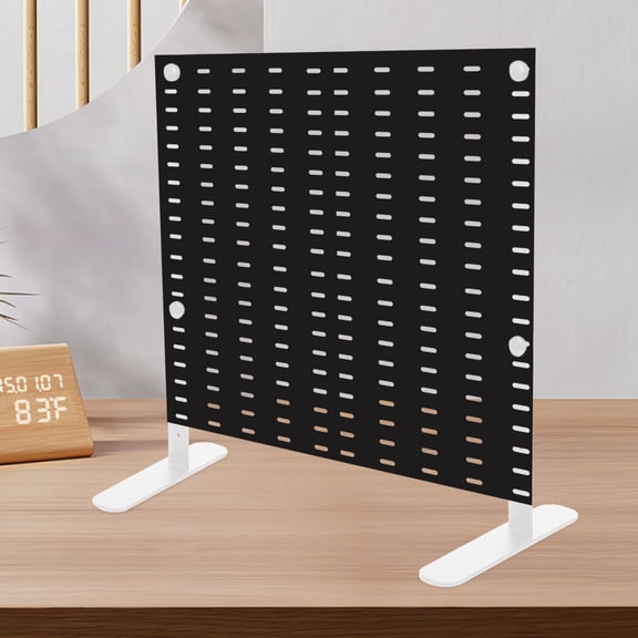 ETEREAUTY 2Pcs White Pegboard Panel Display Stands with Adjustable Height for Office Desk Use