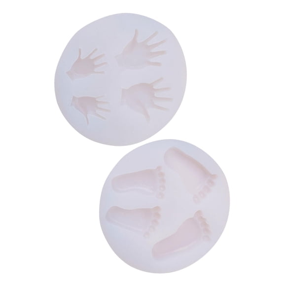 ETEREAUTY 2Pcs White Silicone Art Crafts Mold Small Hand Shape for Candle Making and Easy Cleaning