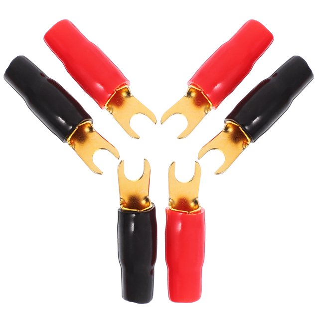 ETEREAUTY 3 Pairs Plated 0 Gauge Spade Terminal Crimp Connectors