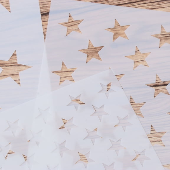 ETEREAUTY Durable White Five-Pointed Star Drawing Stencils for Wood Fabric Glass Metal 3Pcs