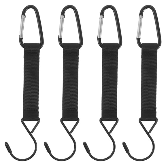 ETEREAUTY 4Pcs Black Antislip Fence Hooks for Baseball Softball Tennis Backpack Hanging
