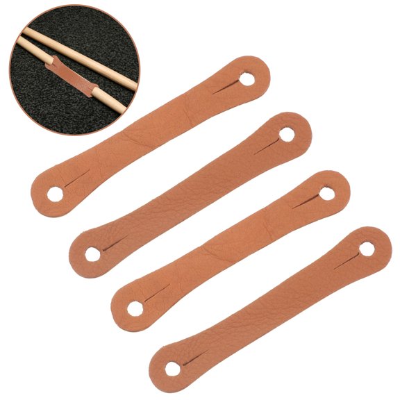 ETEREAUTY 4Pcs Brown Drumstick Finger Holders with Antislip Grip for Drum Skill Improvement