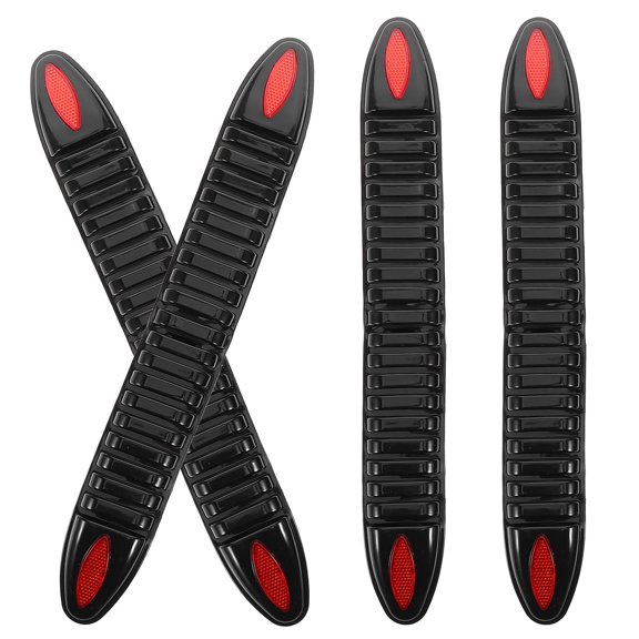 ETEREAUTY 4Pcs Car Anti Collision Bumper Protector Strips Black PVC with Stylish Minimalist Design