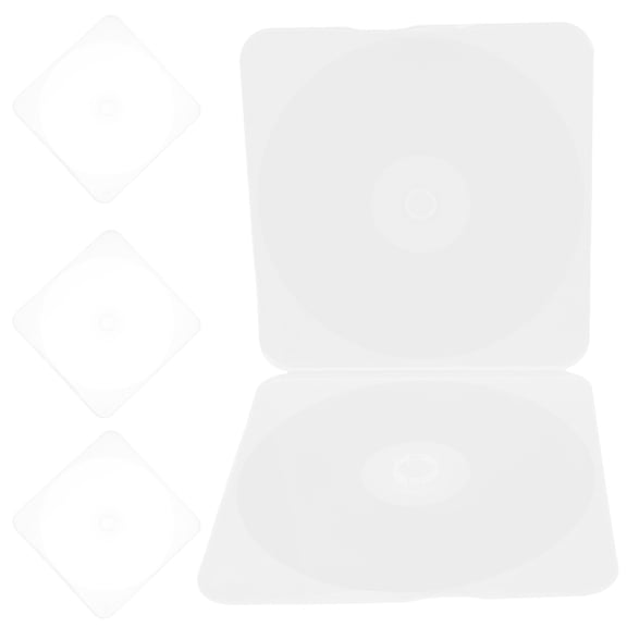 ETEREAUTY 4-Pack Clear Plastic DVD CD Storage Cases, Compact Portable Disc Holders for Media Organization and