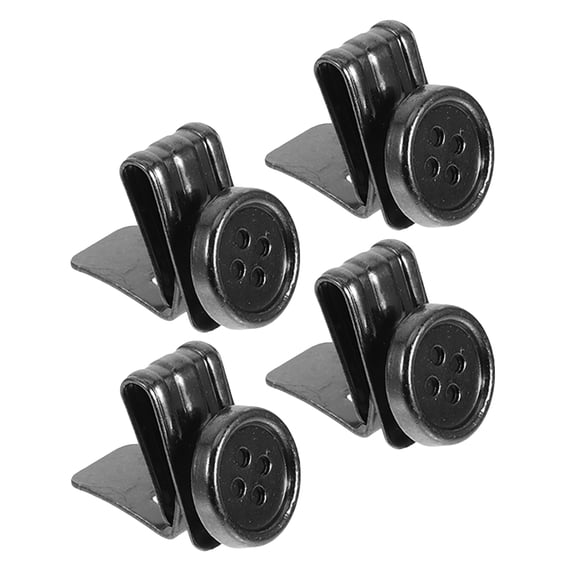 ETEREAUTY 4Pcs Durable Black Metal Overall Buckles Replacement Buttons for Jeans