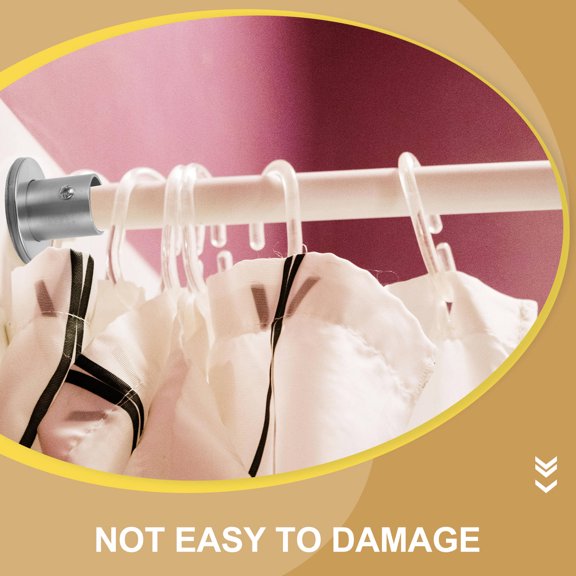ETEREAUTY 4Pcs Easy Install Stainless Steel Curtain Rod Flanges for Wardrobe Shower and Window Rod Support