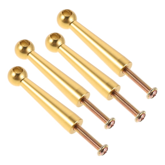 ETEREAUTY 4Pcs Gold Metal Furniture Post End Caps for Cabinets Glass Railing Brackets and Shelf Rail Connectors