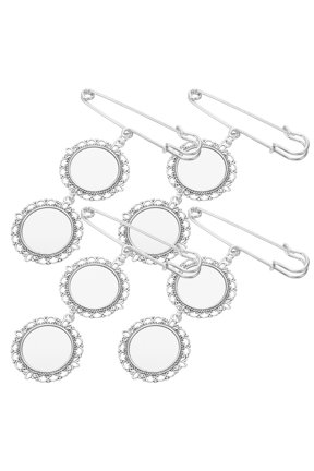 Etereaauty Durable Zinc Alloy DIY Brooch Pin for Clothes and Bags 4Pcs