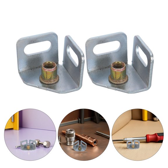 ETEREAUTY 4Pcs Heavyduty Steel Workbench Caster Base Bracket for Angle Shelf Leg Support