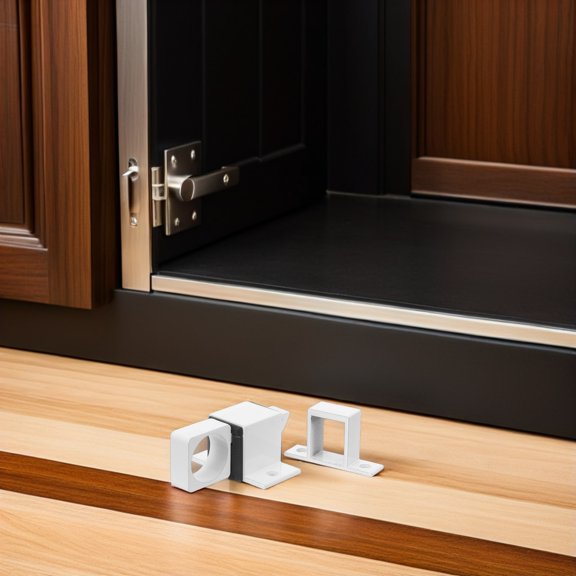 ETEREAUTY 4Pcs Self Closing Spring Loaded Cabinet Door Latch White Aluminum Alloy Heavy Duty