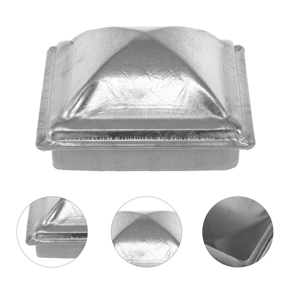 ETEREAUTY 4Pcs Square Fence Post Caps Silver Protector Elegant for Outdoor Installation and Gardens