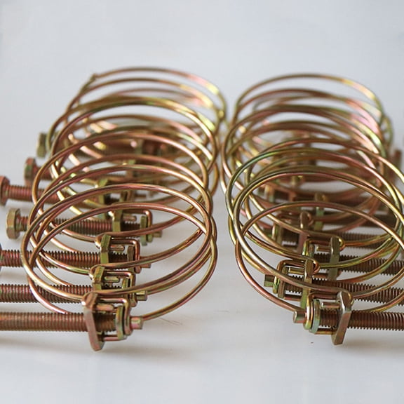 ETEREAUTY 4Pcs Stainless Steel Wire Hose Clips Double Wire Screw Clamps for Plumbing and Woodworking