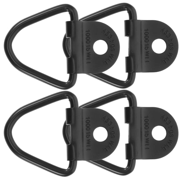 ETEREAUTY 4Sets Heavy Duty Black Trailer Tie Down Anchors V Shaped Steel Lashing Rings