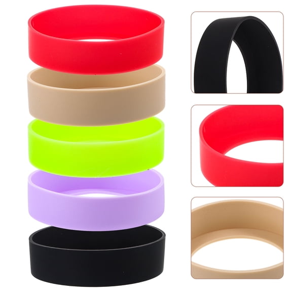 ETEREAUTY 5-Pack Silicone Water Bottle Boot Sleeves, Reusable Nonslip Protector Covers for Glass Bottles and Cups