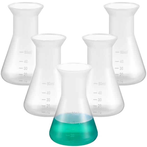 ETEREAUTY 5 Pcs Laboratory Tools Measuring Conical Flask Transparent for Chemistry