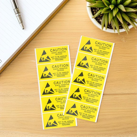 ETEREAUTY 50Pcs Anti Static Warning Labels for Esd Sensitive Device Caution and Packaging