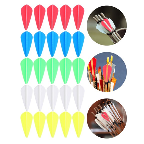 ETEREAUTY 50Pcs Archery Rubber Arrow Vanes Assorted Colors for Precise Flight and Direction Control