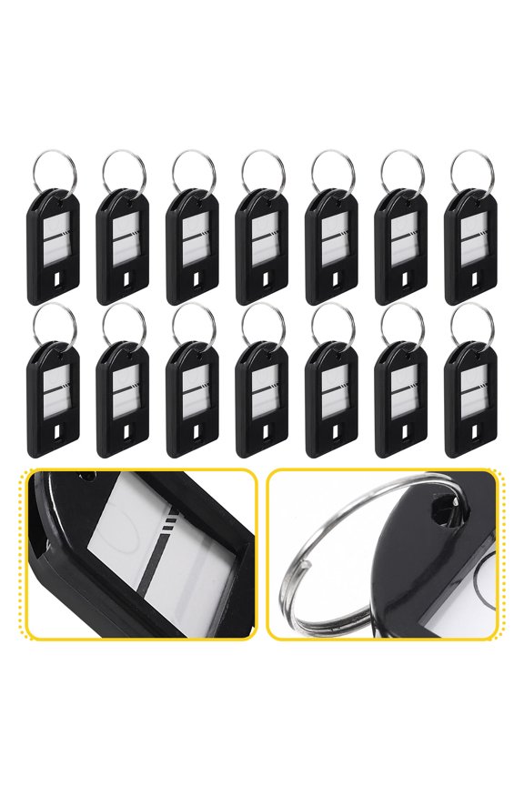 50Pcs Multi-Function Black Key Tags with Labels for Convenient Daily Key Identification