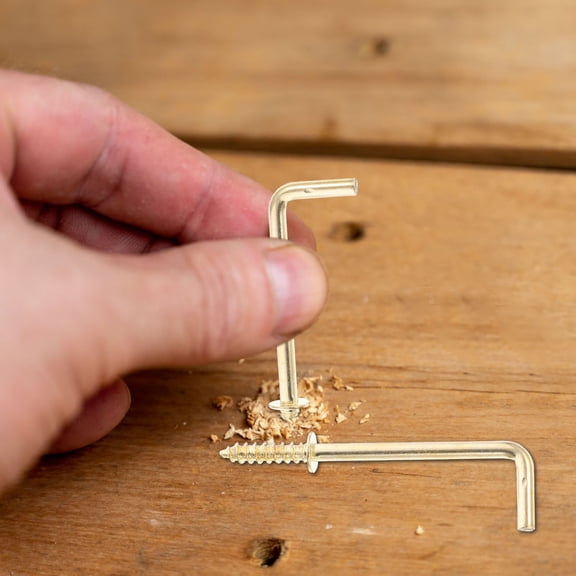 ETEREAUTY 50Pcs Metal L Shaped Screw Hooks with Rust Resistant Self Tapping Design for Picture Hanging