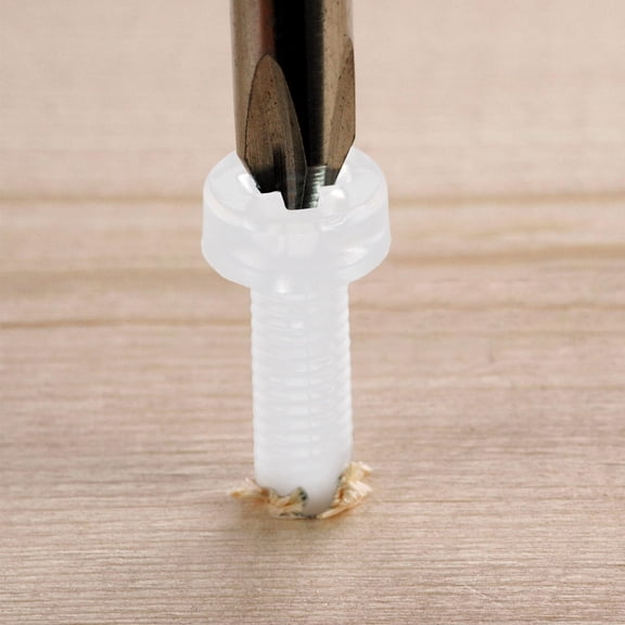 ETEREAUTY 50Pcs Transparent Plastic Bolts Round Head Screws for Corrosion Resistant Applications