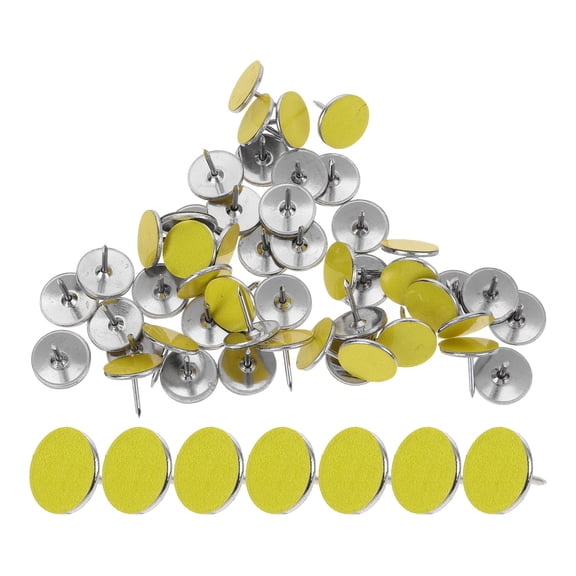 ETEREAUTY 50Pcs Yellow Reflective Tack Trail Marking Pins High Visibility for Driveway Parking Lot