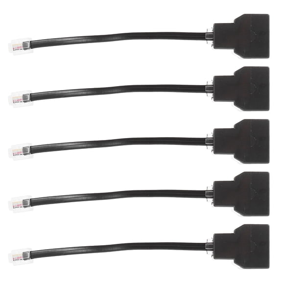 ETEREAUTY 5Pcs Landline Phone Splitter with Efficient Line Switching and Easy Maintenance Design Black