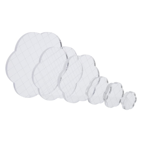 ETEREAUTY 6-Pack Clear Acrylic Stamp Blocks with Grid for Accurate Floral Stamping and Crafting Projects