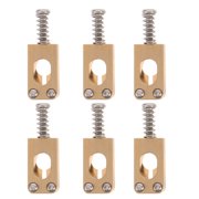 ETEREAUTY 6Pcs Electric Guitar Bridge Saddles Brass Set for Universal Compatibility and Tone Enhancement