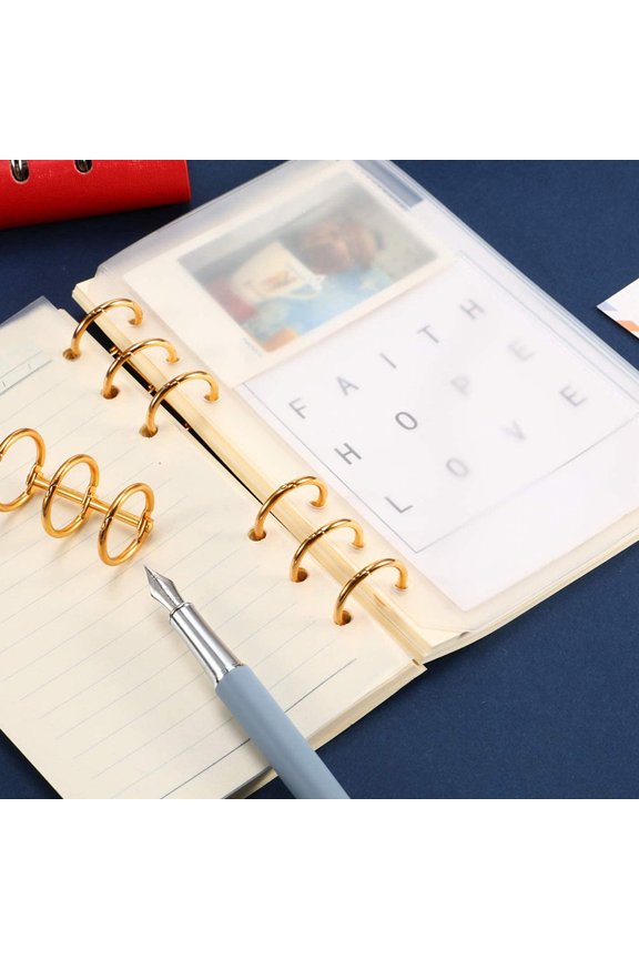 6Pcs Golden Snap Rings Binding Rings Easy Open Close for Writing Notebook
