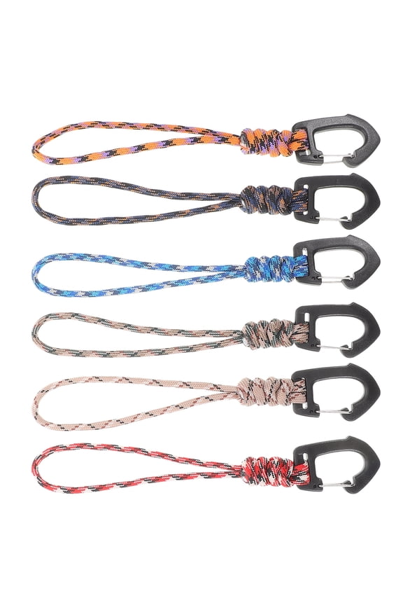 6Pcs Thread Keychain Multi Paracord Wristlet Strap Durable Construction For Hiking