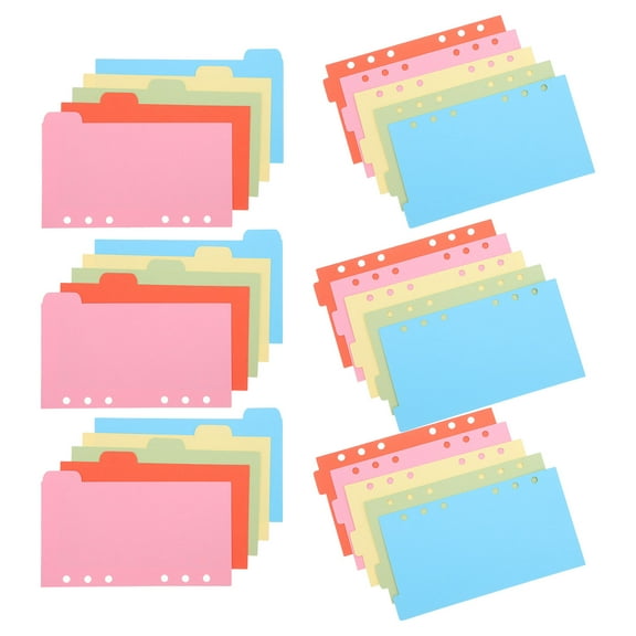 ETEREAUTY 6Set Vertical Tab Binder Divider Pages for Notebook Journal Planner Use