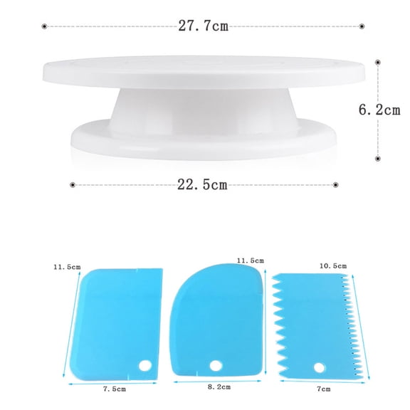 ETEREAUTY Cake Decorating Supplies Cake Rotating Turntable Stainless Steel 7PCS/Set