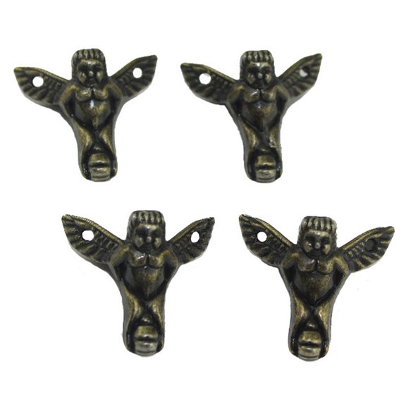 ETEREAUTY 8Pcs Golden Alloy Furniture Legs with Angel Design Durable Replacement Sofa Support