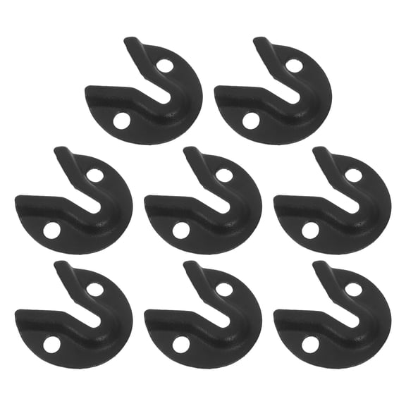 ETEREAUTY 8Pcs Metal Keyhole Picture Frame Hooks Black Heavy Duty Mirror Wall Mount Fastener