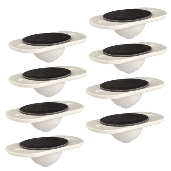 ETEREAUTY 8Pcs Self Adhesive Caster Rollers White Plastic Round Wheels ...