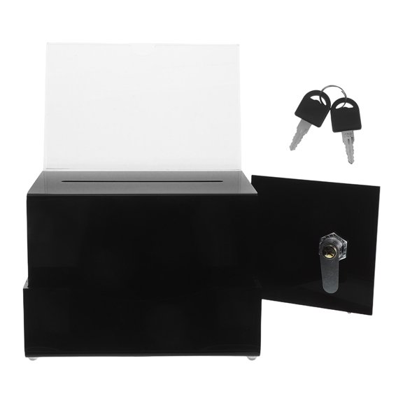 ETEREAUTY Acrylic Lockable Donation Box with Slot for Card Insertion Tips and Fundraising Storage