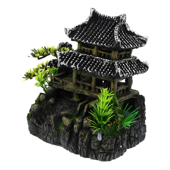 ETEREAUTY Aquarium Fish Tank Decor Aquarium Ornament Resin Black 1Set